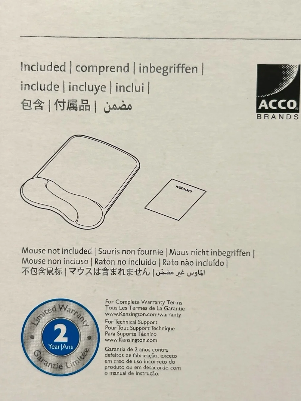 NEW Kensington Duo Gel Mouse Wrist Rest – Blue/Black - NEW
